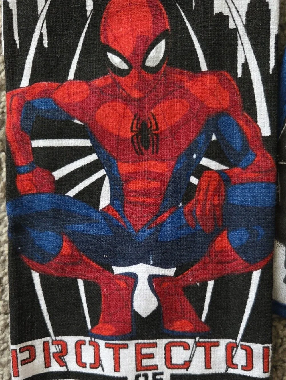 3 Piece Set Disney Marvel Spider-Man Kitchen Towel and Pot Holders - New NWT